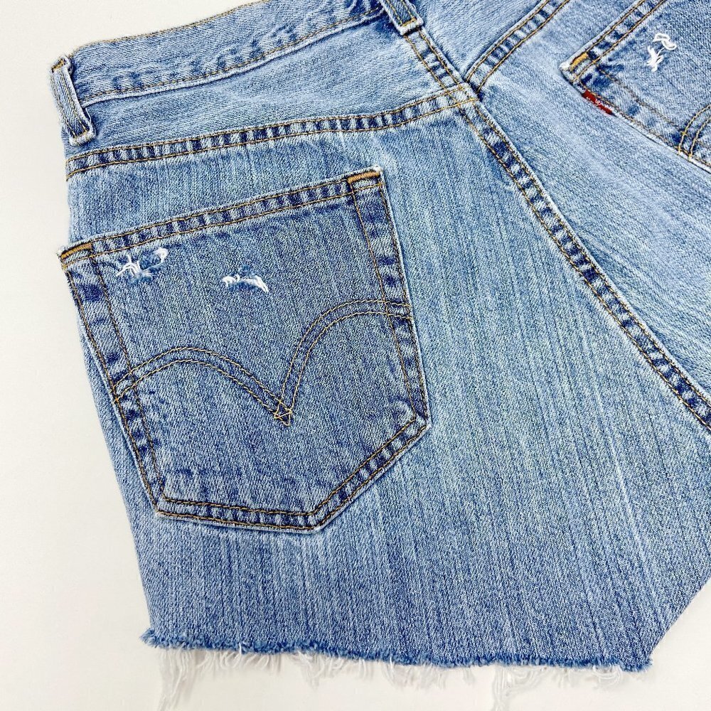 LEVI'S | Distressed Denim Cut-Off Shorts - Picture 5 of 9